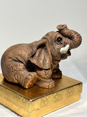 Whimsical Elephant Figurine - Decorative Home Art/Collectible